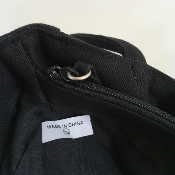 SAKS FIFTH AVENUE Black Tote BAG Purse Handbag Embroidered Logo Y2K NEW - Picture 9 of 13